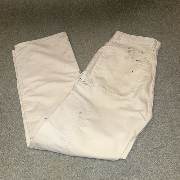 White Dickies Carpenter Painter Pants Distress Grunge Splatter 32x32 Men’s Baggy - Picture 14 of 15